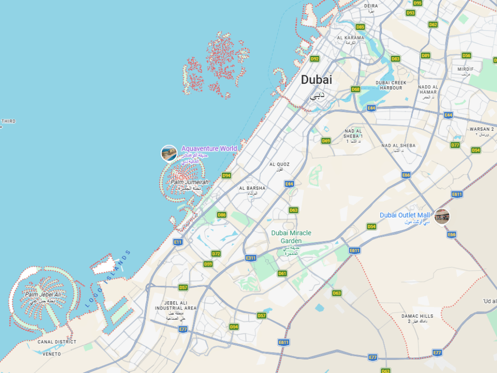 Map of Dubai